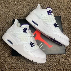 NWT | Air Jordan 4 Retro GS ‘Purple Metallic’ Youth 4.5 / WMNS 6